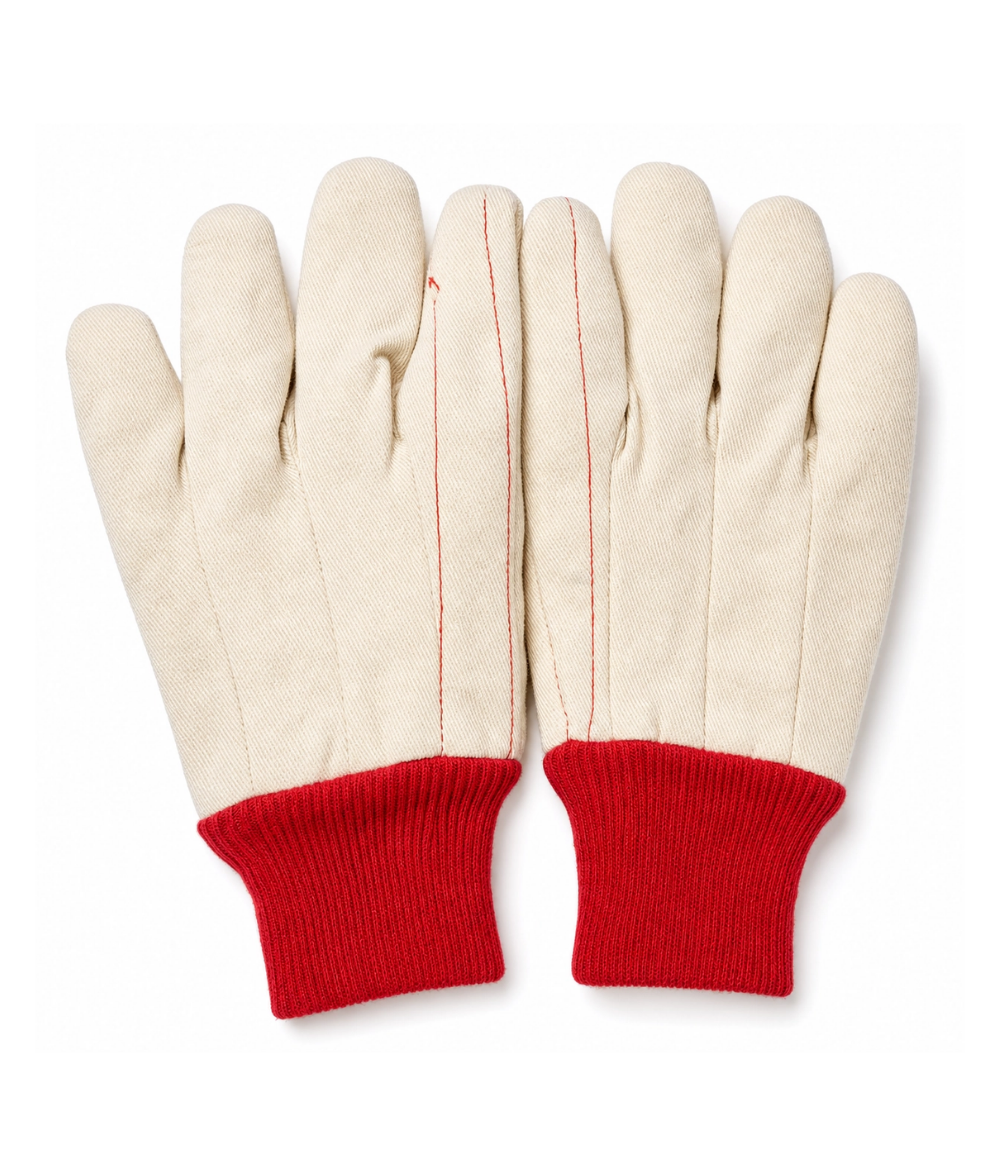 Cotton Canvas Double Palm Gloves (Pack of 3) - Pairs