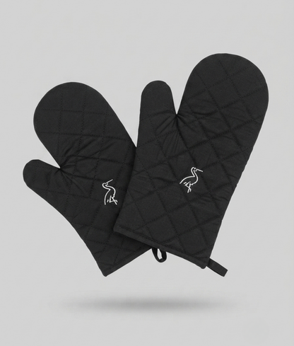 Heat-Resistant Cotton Twill Oven Mittens - 1 Pair
