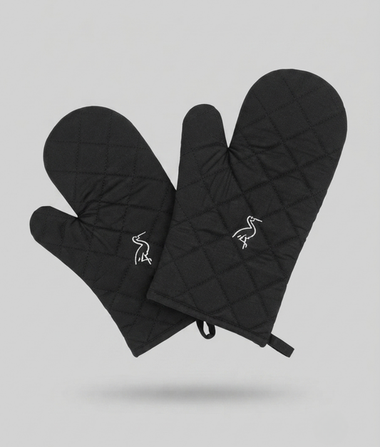 Heat-Resistant Cotton Twill Oven Mittens - 1 Pair