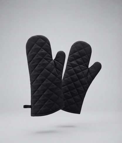 Quilted Heat-Resistant Large Oven Mitten - 1 Pair