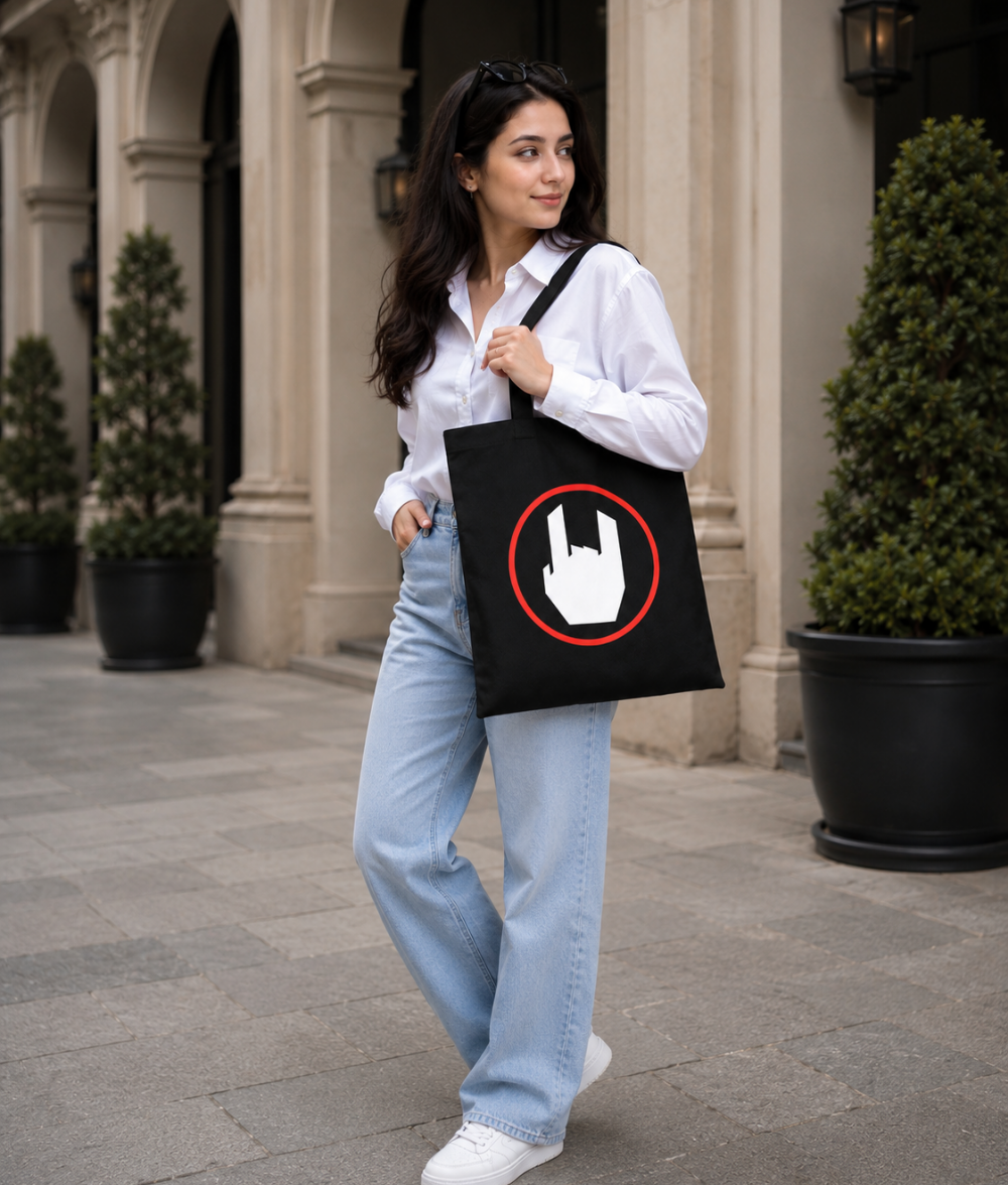 Bold Graphic Foam Print Canvas Tote Bag