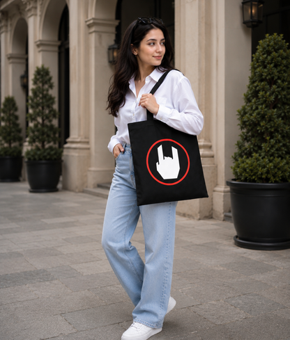 Bold Graphic Foam Print Canvas Tote Bag