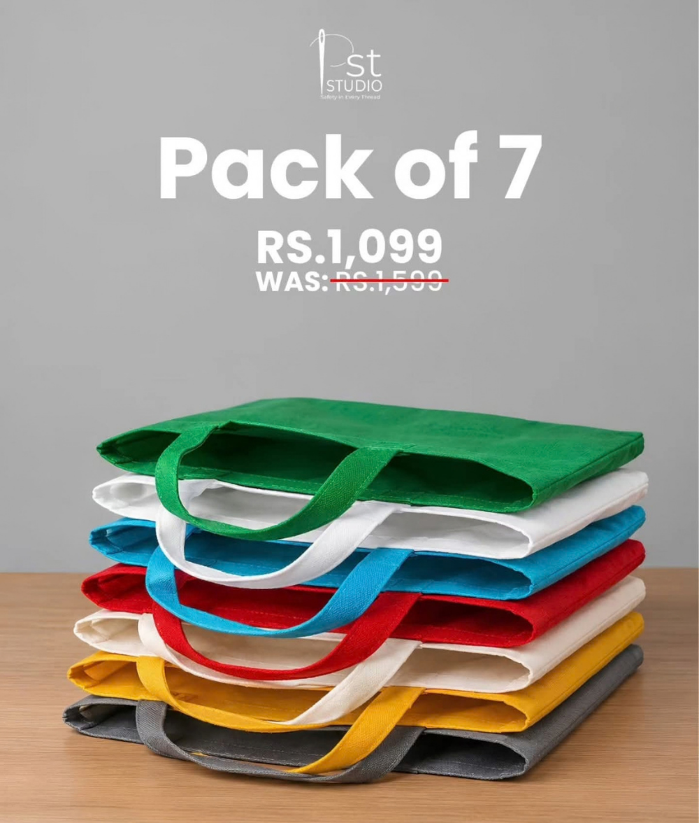 Cotton Tote Bag - Pack of 7