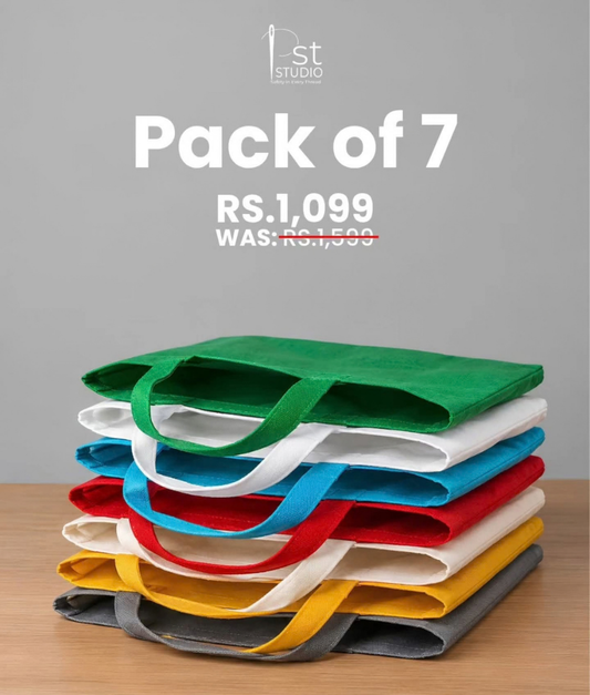 Cotton Tote Bag - Pack of 7