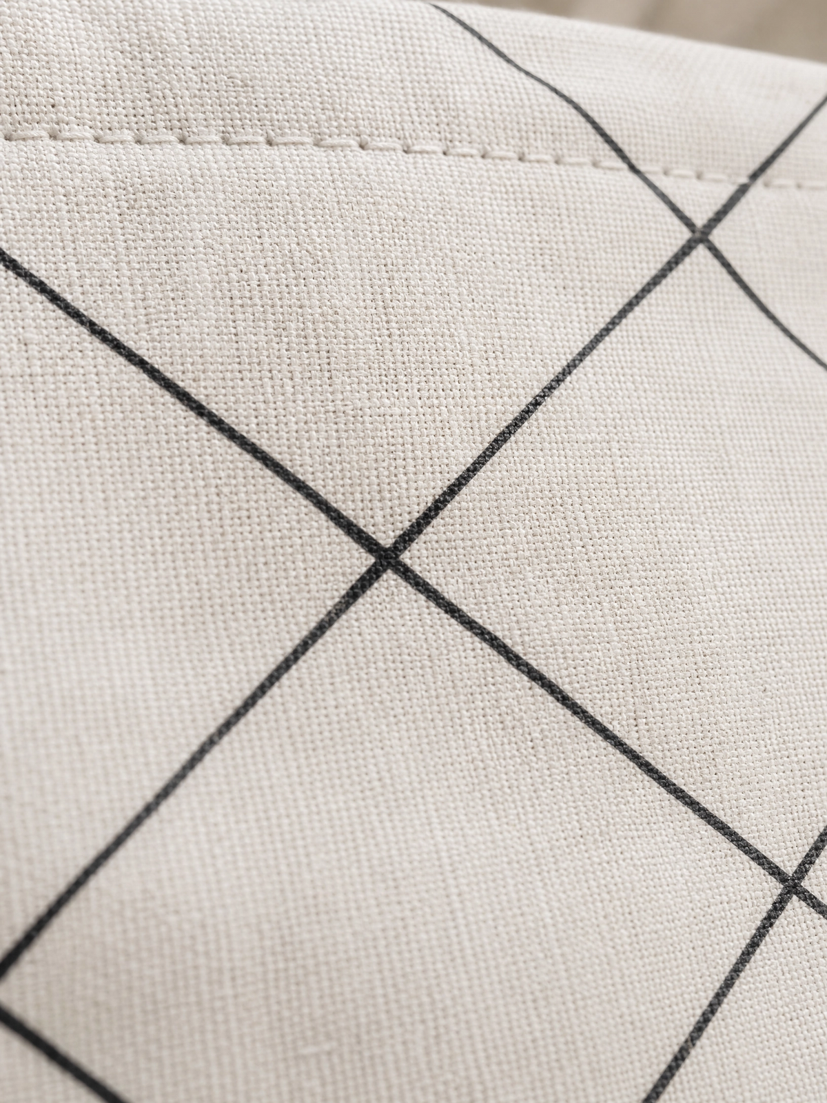 Premium Grid Pattern Cotton Tote Bag