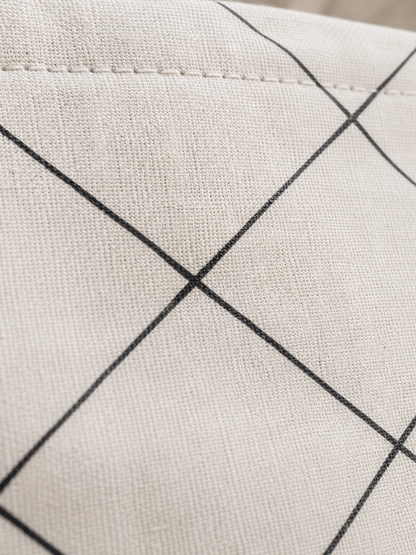 Premium Grid Pattern Cotton Tote Bag