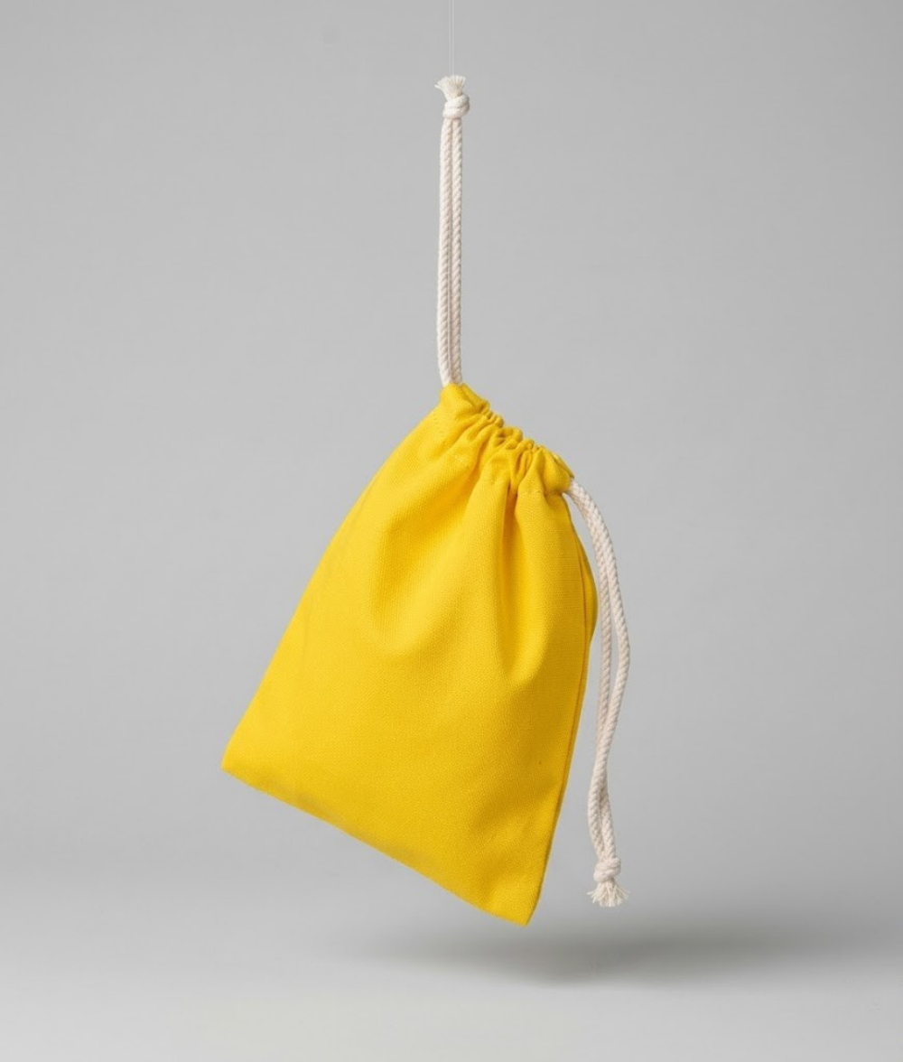 Small Cotton Drawstring Bag with 2 Cords - Pack of 10