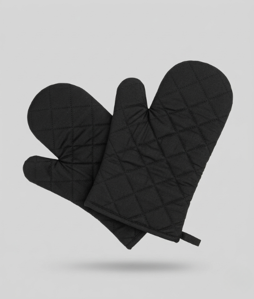 Heat-Resistant Cotton Twill Oven Mittens - 1 Pair