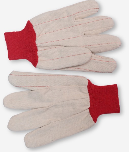 Cotton Canvas Double Palm Gloves (Pack of 3) - Pairs