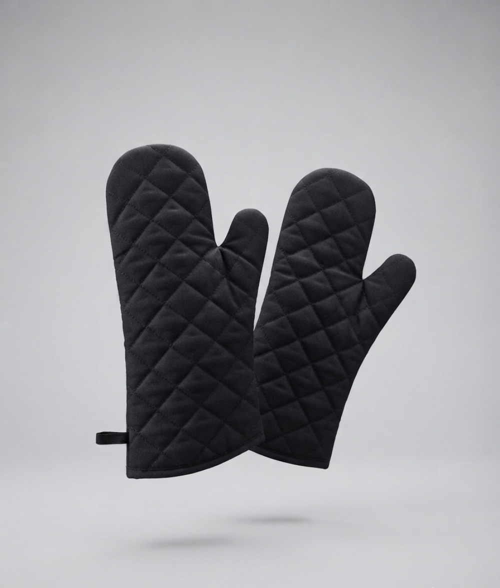 Quilted Heat-Resistant Large Oven Mitten - 1 Pair